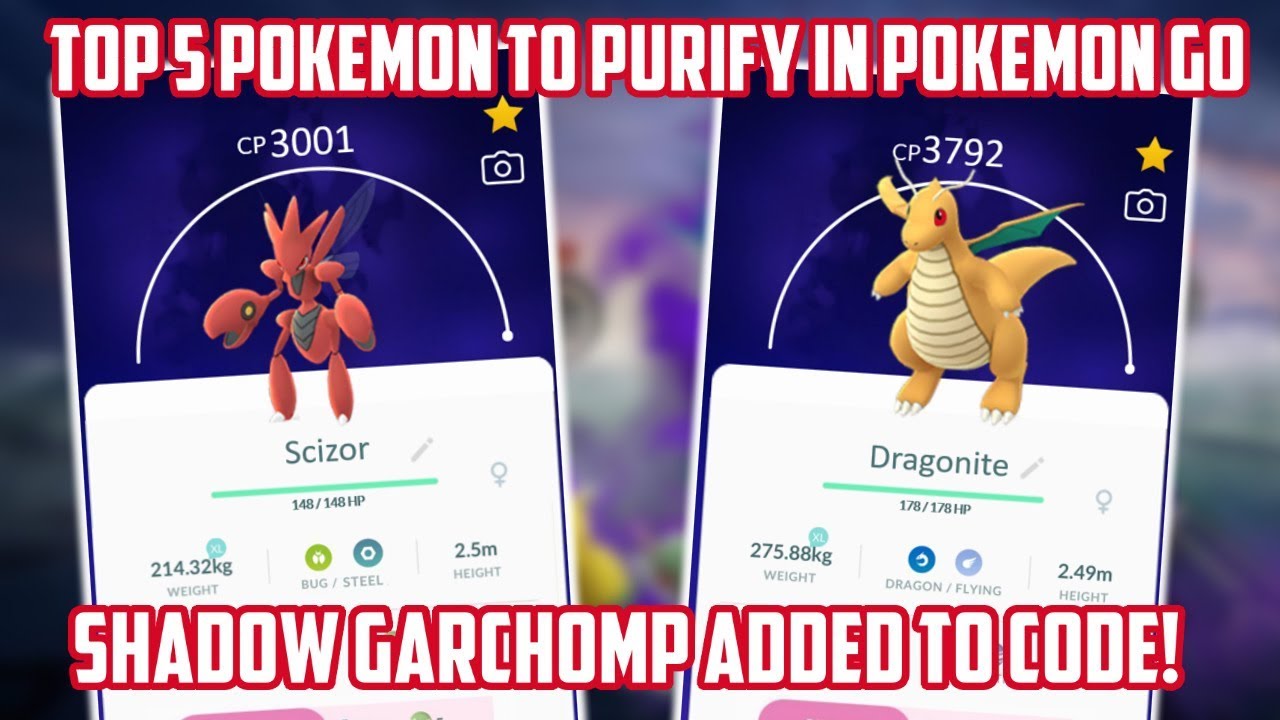 Top 5 Pokemon Worth Purifying In Pokemon Go! Shadow Garchomp Coming Soon!