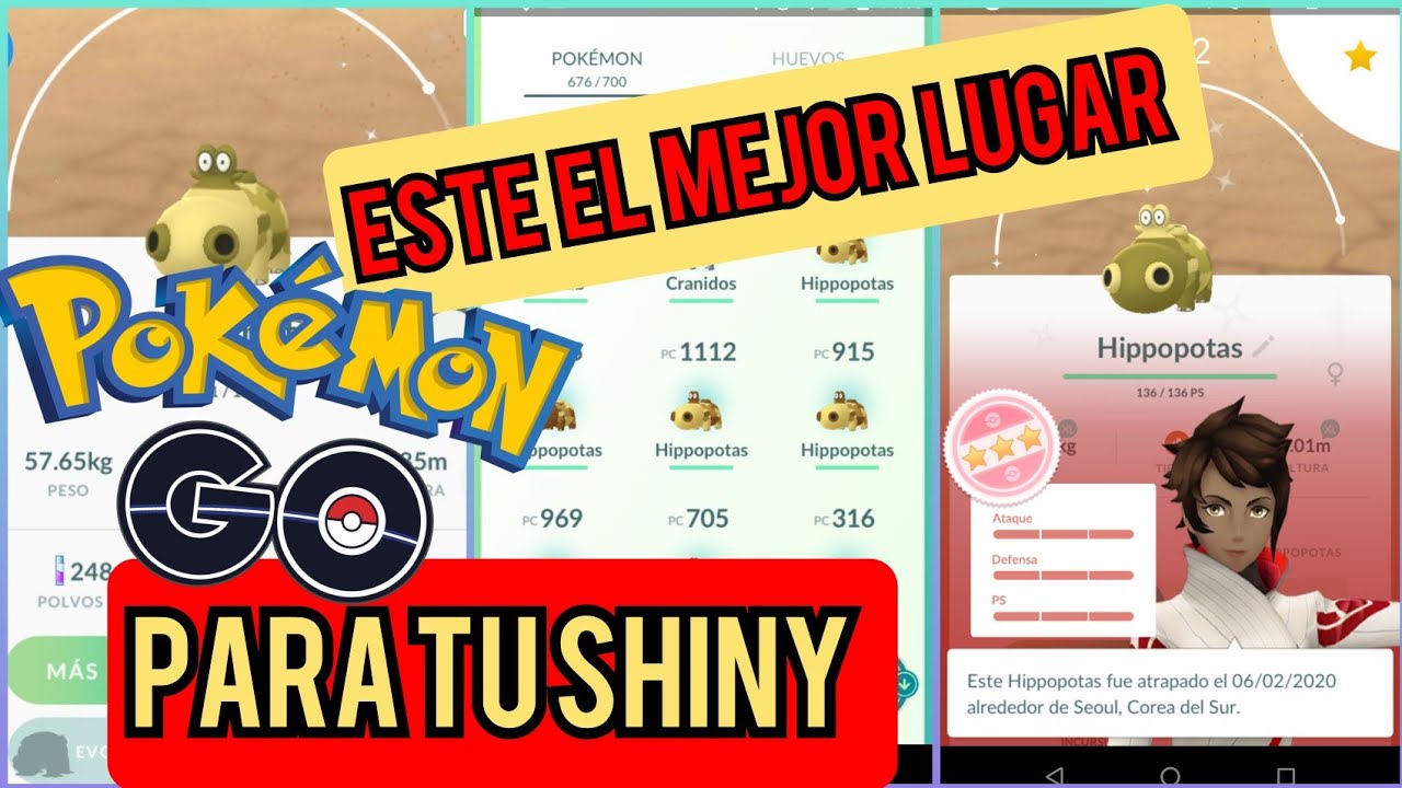 😍✨ El mejor Lugar para hippopotas shiny. brutal muchos pokemon go video tutorial shinychek | djkire