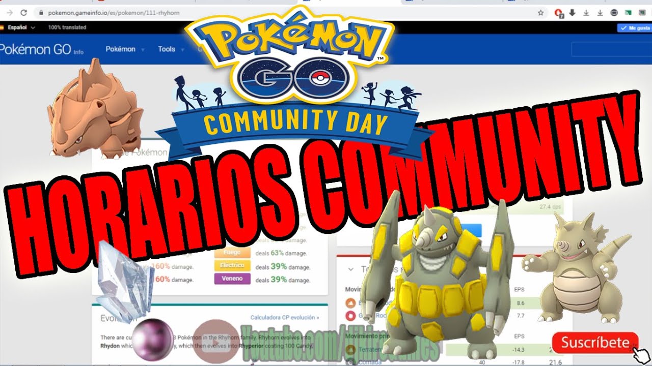 EVENTO TODOS LOS horarios COMMUNITY DAY RHYHORN DAY + TEMA ISPOOFER DE POKEMON GO (DEJA TU MEGALIKE)