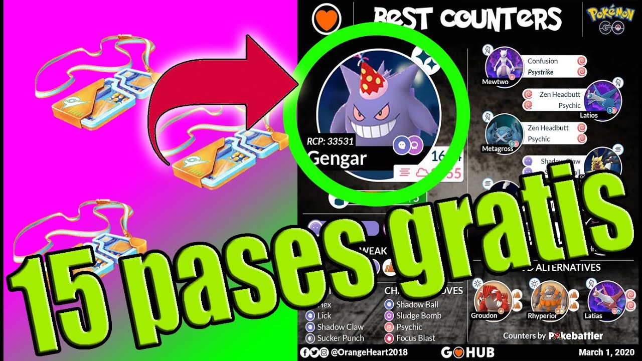 TRUCO 15 pases Gratis GENGAR – NIDORINO DAY pokemon go la Forma coshina y sucia (deja tu Like)