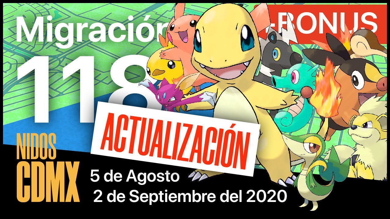 Actualización | Migración nidos Pokemon Go en CDMX #118 | 19 de Agosto al 2 de Septiembre del 2020