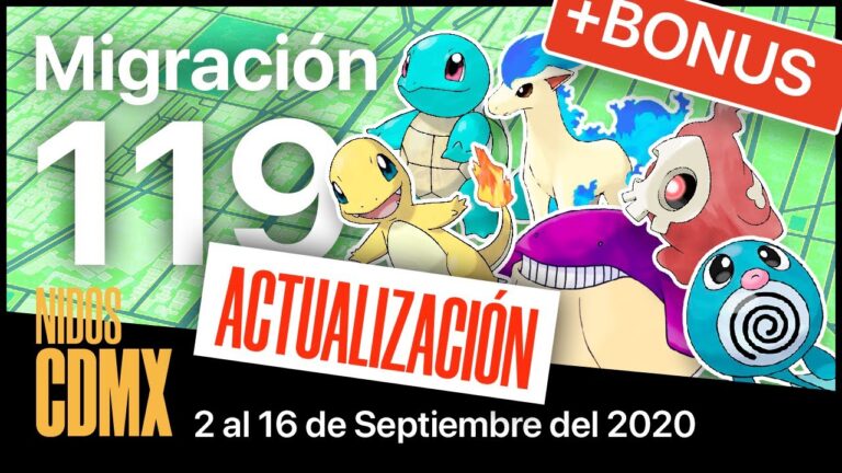 Funcionando | Actualización | Migración nidos Pokemon Go en CDMX #119 | 2 al 16 de Septiembre 2020