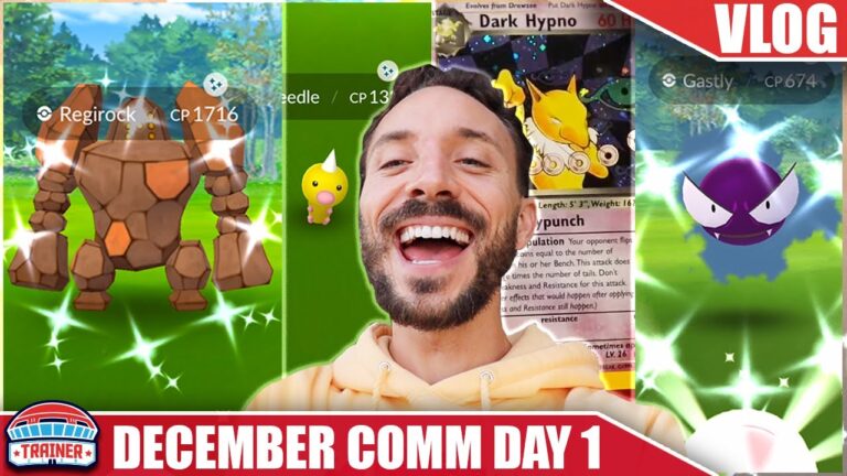 SUPER RARE! *SHINY OR HOLOGRAPHIC?* DECEMBER DAY 1 COMM DAY HUNT & CARD PULLS | Pokémon GO Vlog