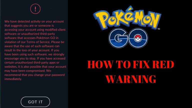 HOW TO FIX RED WARNING POKEMON GO 2020