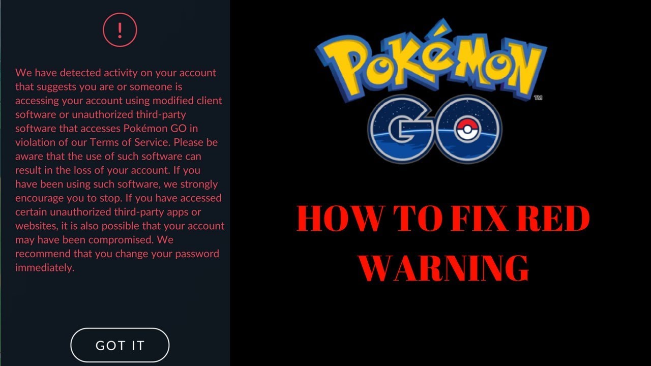 HOW TO FIX RED WARNING POKEMON GO 2020