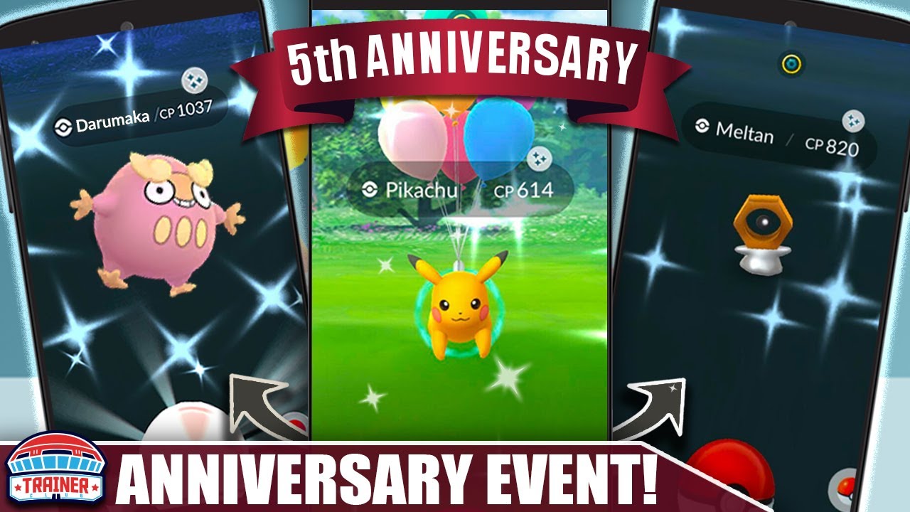 SHINY TRIFECTA! 5th ANNIVERSARY EVENT is INSANE! SHINY STARTERS, LURE MODULES, DARUMAKA | Pokémon GO