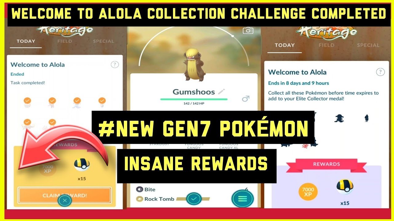 Welcome to Alola Collection challenge completed in Pokémon Go