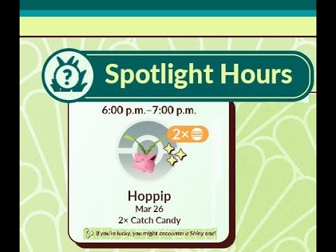 Pokemon GO News: Spotlight Hour, Tuesday, March 26, 6PM-7PM Local time! #Spotlighthour #Hoppip