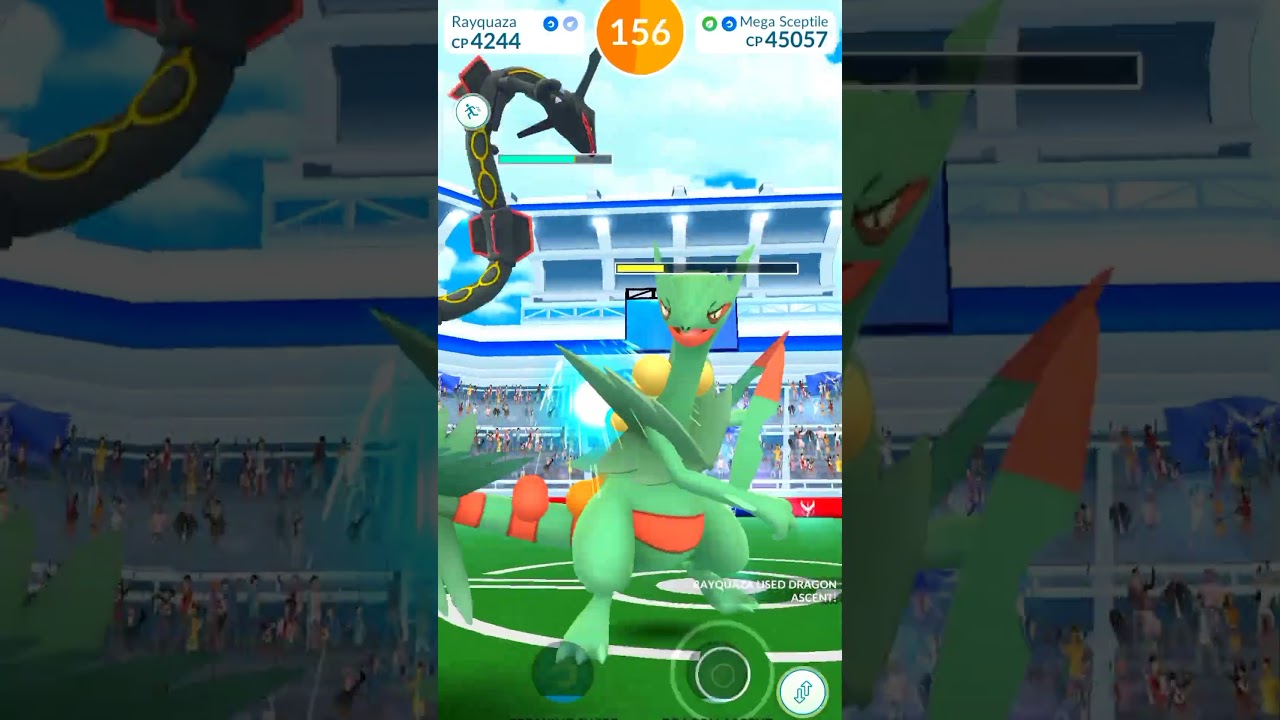 I Used Mega Rayqueza to Soloed Mega Sceptile in Pokémon Go #shorts #pokemongo #youtubeshorts