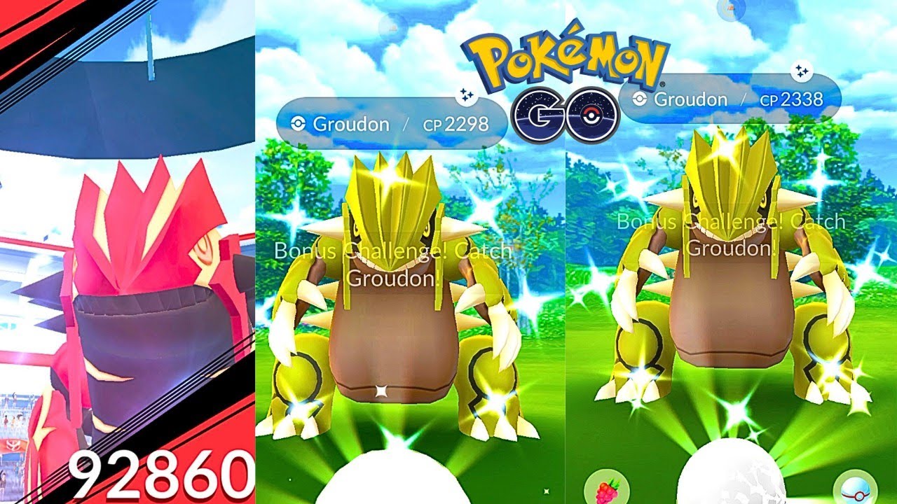 OMG!! Caught Back 2 Back Shiny Groudon from Primal Groudon Raid day in Pokémon Go