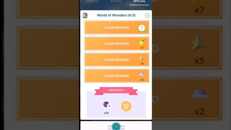 World of Wonders Special Research Rewards in Pokemon go